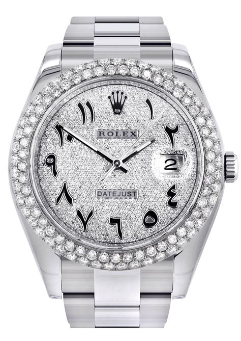 diamond watch with arabic numerals